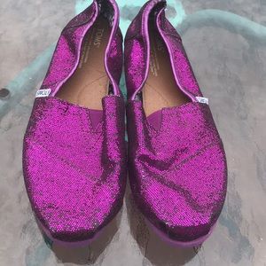 Women’s size 11 Toms purple glitter